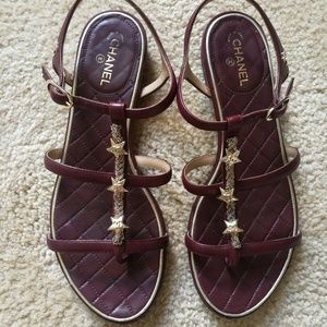 CHANEL (Authentic) Sandals size 38 Used!